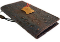 Genuine Leather iPhone Wallet Case: Vintage Ostrich Style, Card Slots