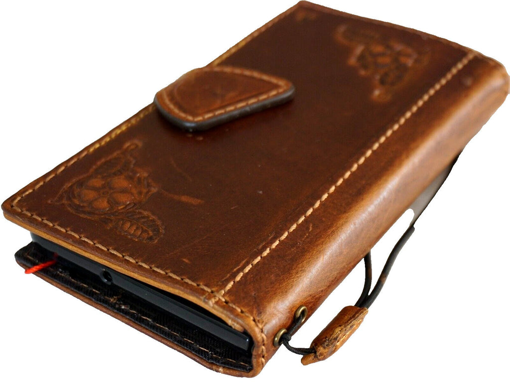 Handmade Leather Wallet Phone Case: Jesus Cross Design