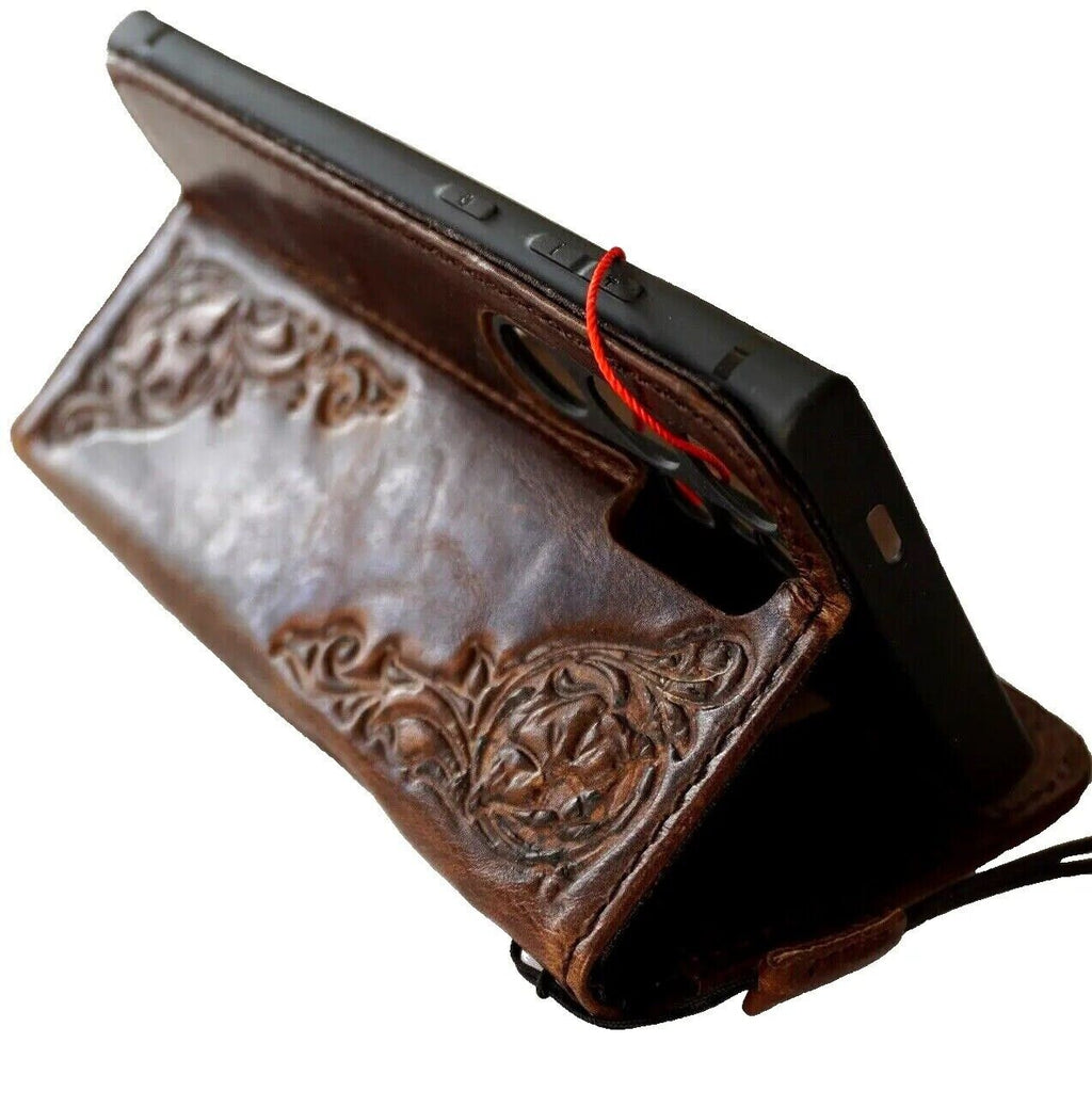 Vintage Style Leather iPhone Wallet Case with ID Window