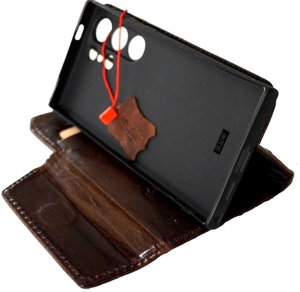 Handmade Leather Wallet Phone Case: Galaxy S21 S22 S23 S24, Note 10 20, A53