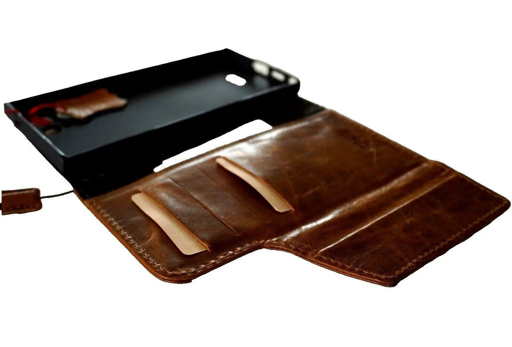 Handmade Leather Galaxy Phone Case: Horse Stamping, Wallet Card Slots