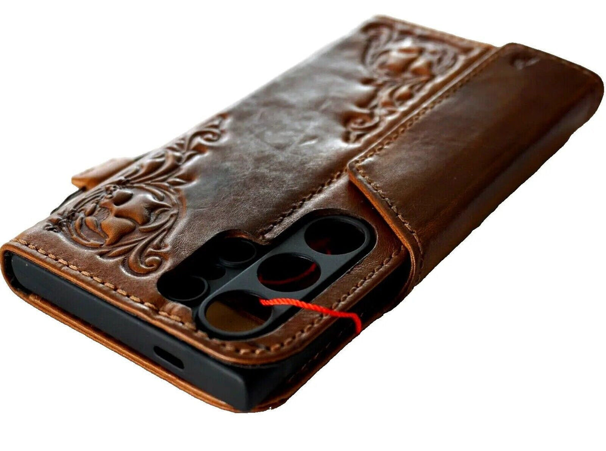 Vintage Style Leather iPhone Wallet Case with ID Window