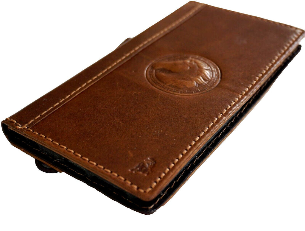 Handmade Leather Galaxy Phone Wallet: Horse Art Design
