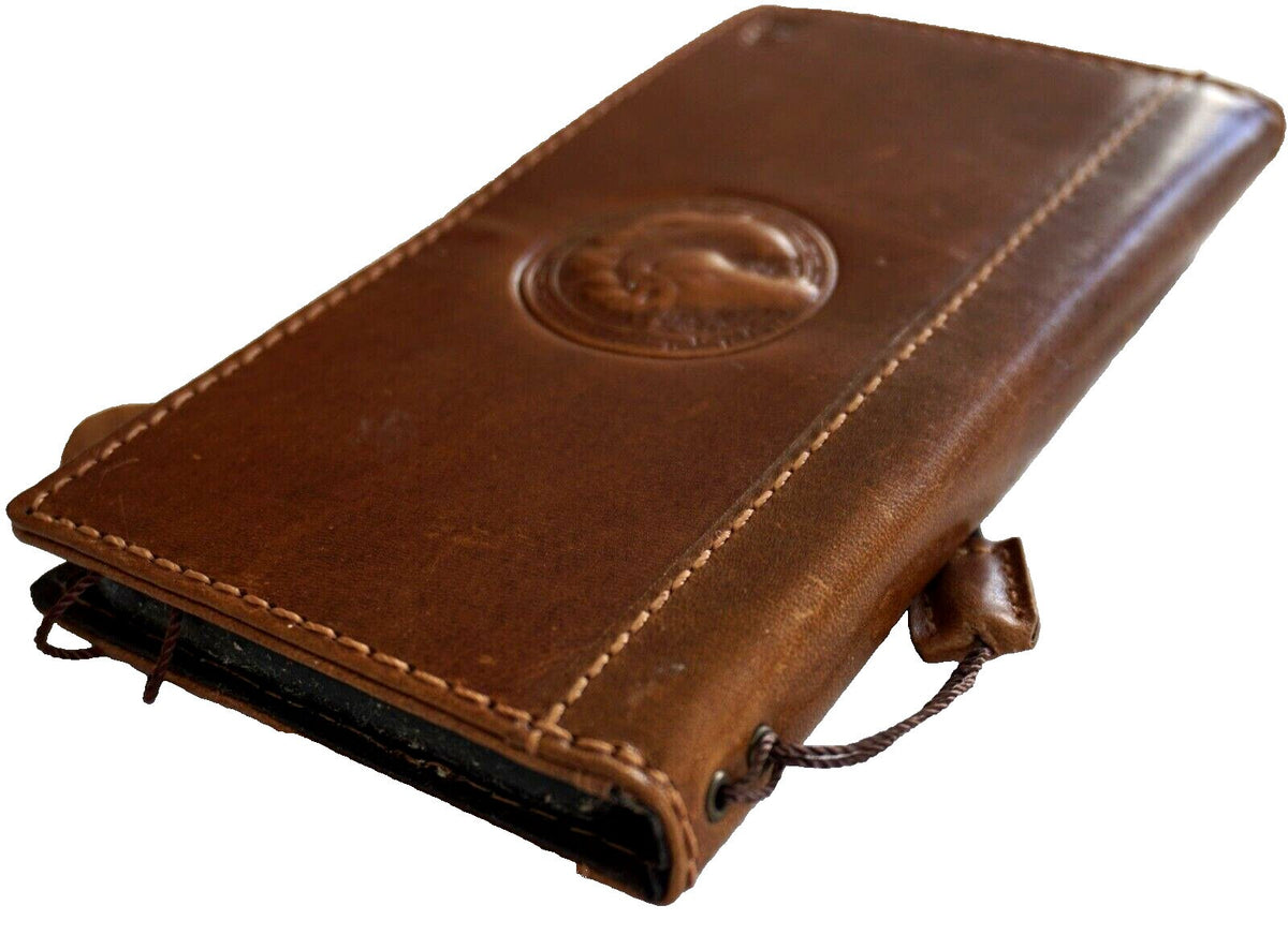 Handmade Leather Galaxy Phone Wallet: Horse Art Design