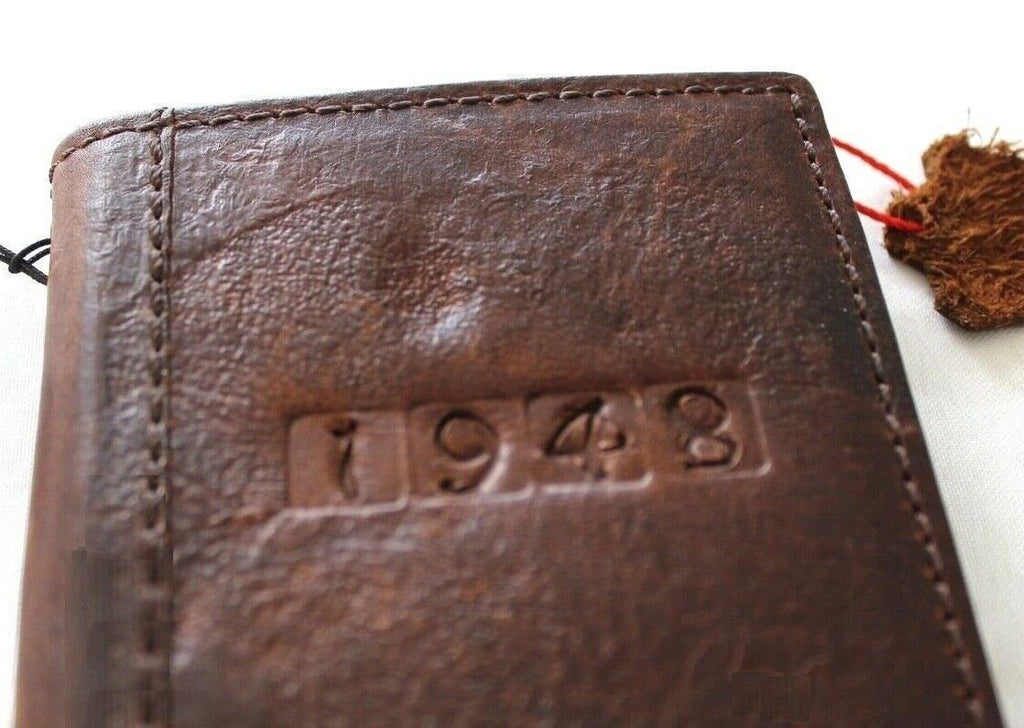 Genuine Leather Wallet Book Case for Galaxy: Vintage Style Credit Card Cover