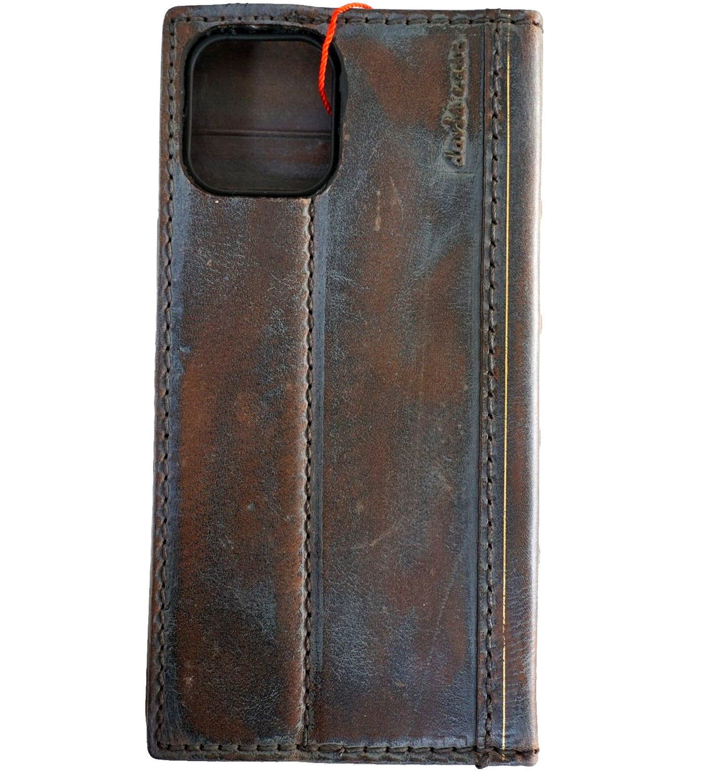 Handmade Leather Wallet Case for Galaxy Z Fold 2/3/4/5/6/7 - Polish Art Design