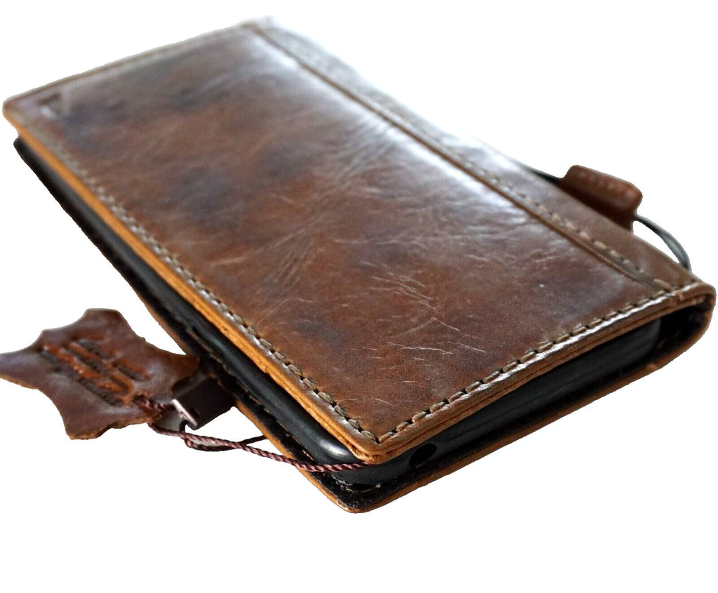 Handmade Leather iPhone Wallet Case: Vintage Book Design