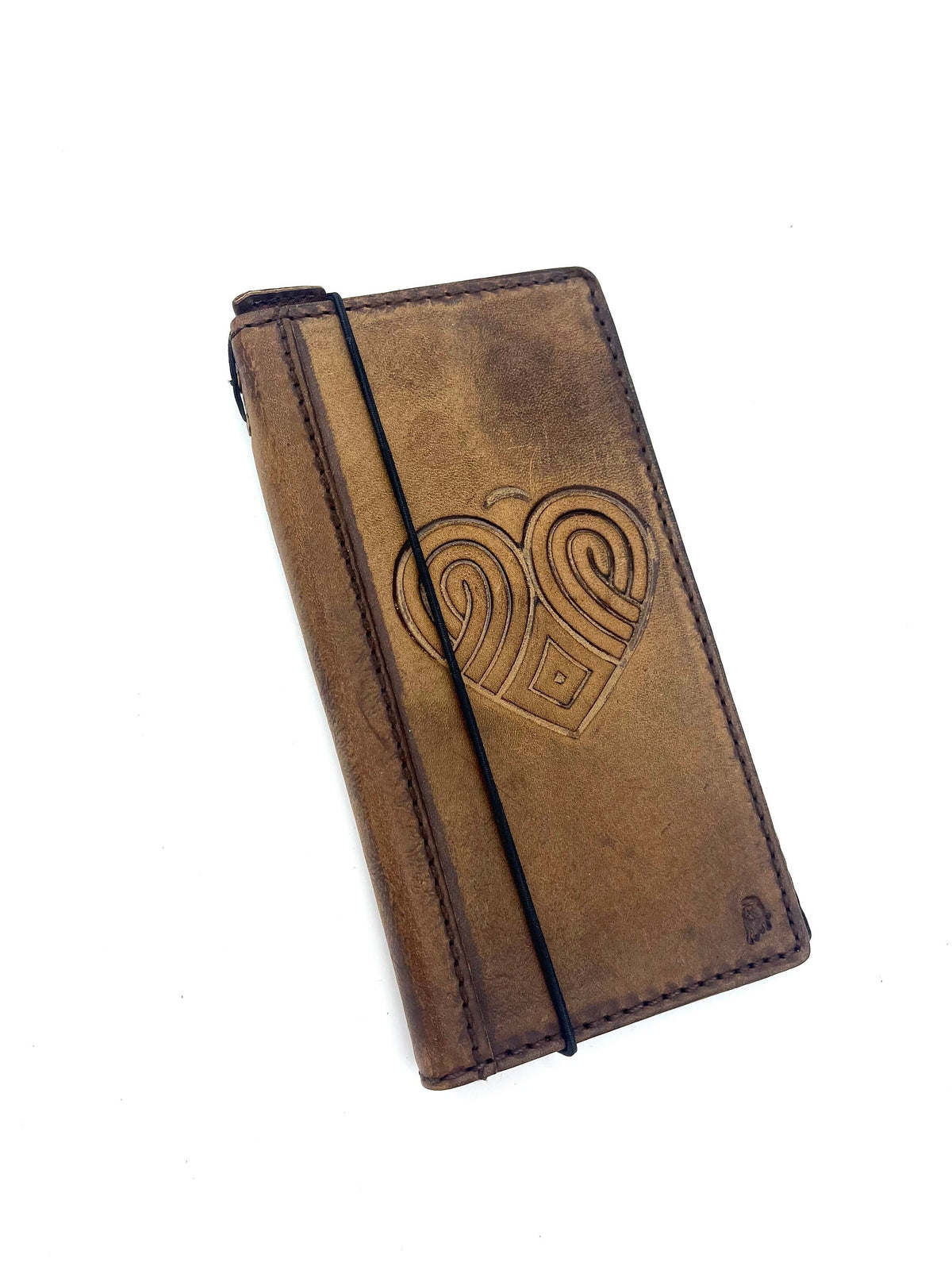 Handmade Leather Wallet Case for Galaxy Z Fold: Art Book Design