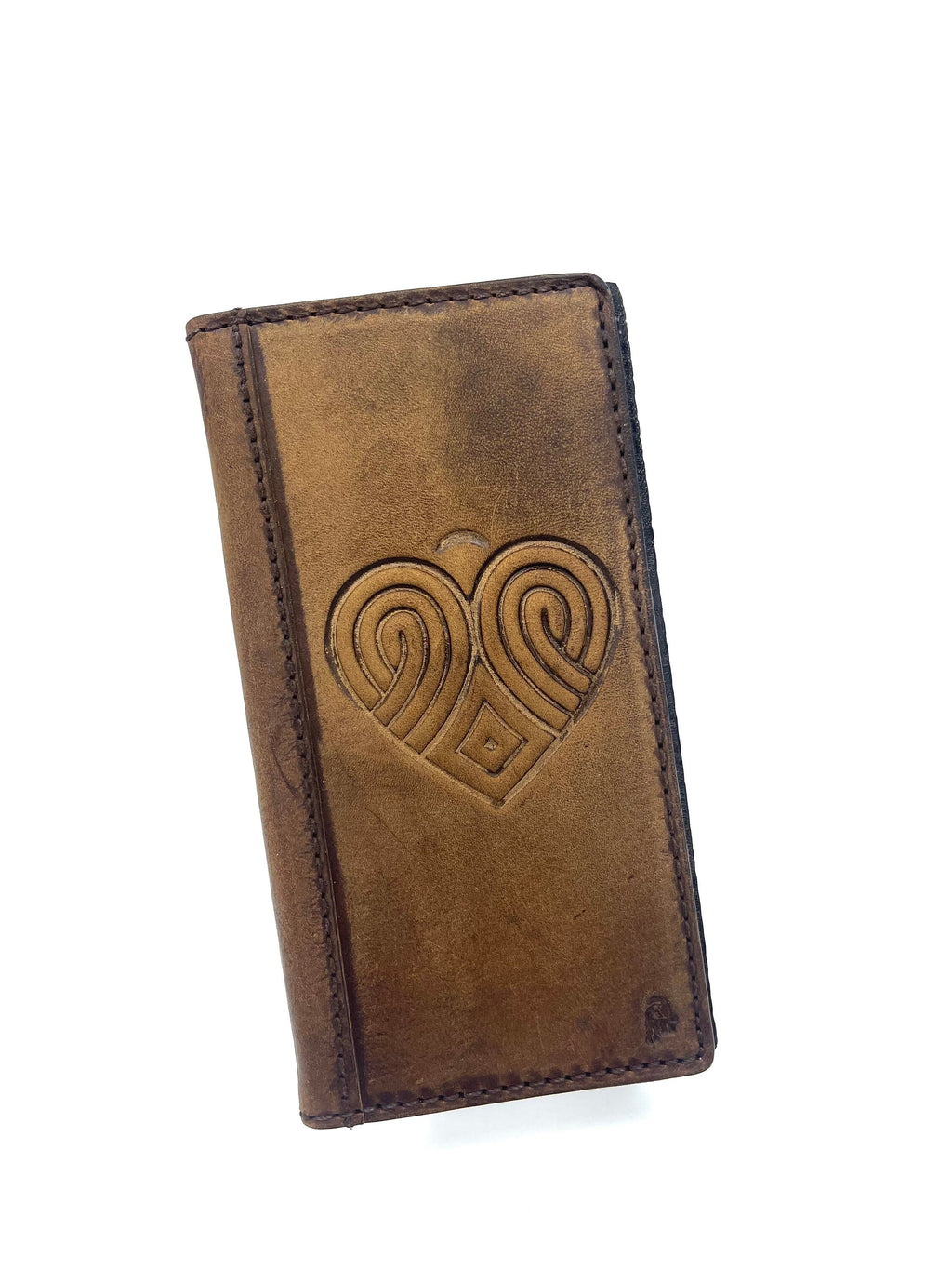 Handmade Leather Wallet Case for Galaxy Z Fold: Art Book Design