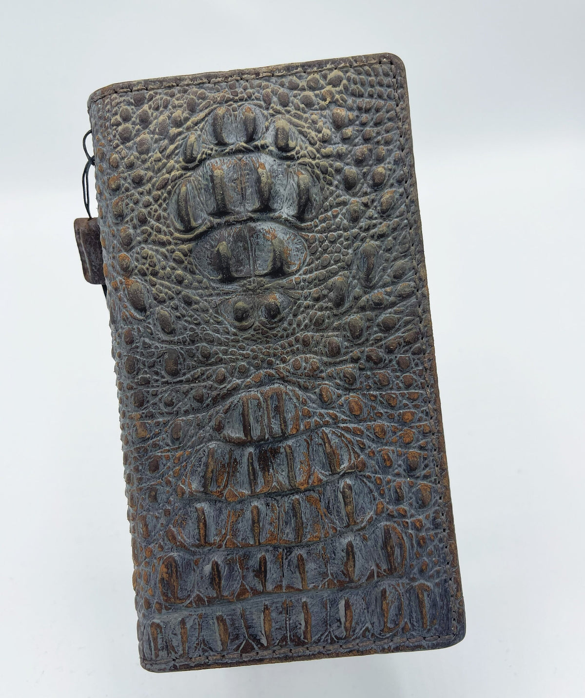 Genuine Leather Wallet Case for Galaxy: Crocodile Art Cover