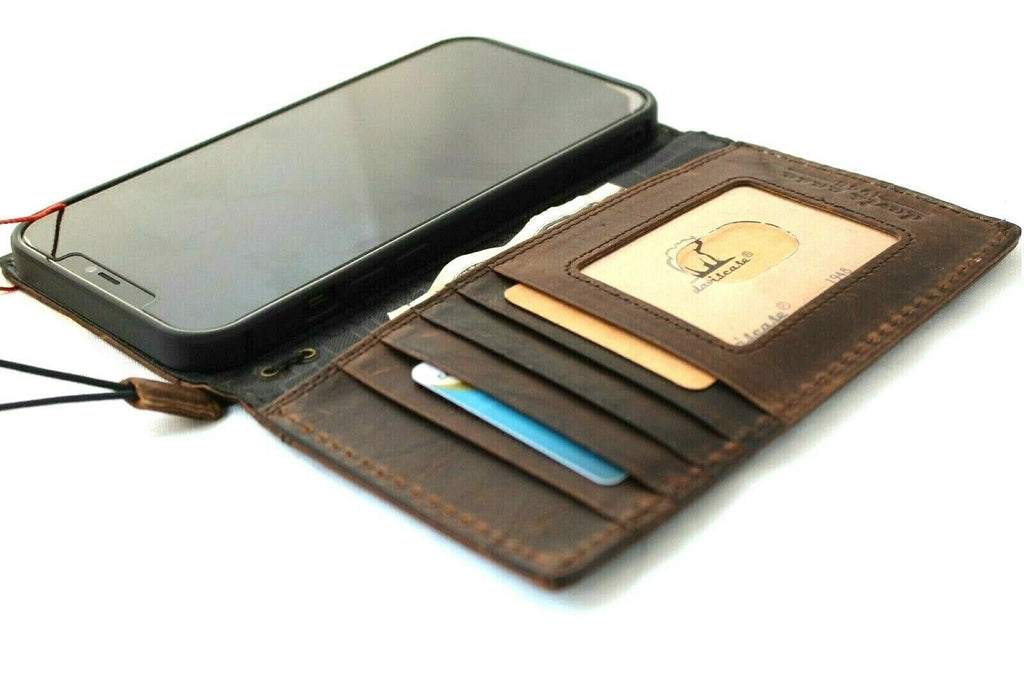 Genuine Leather Wallet Case for Galaxy: Crocodile Art Cover