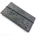 Handmade Leather Galaxy Z Fold Wallet Cover: Crocodile Design