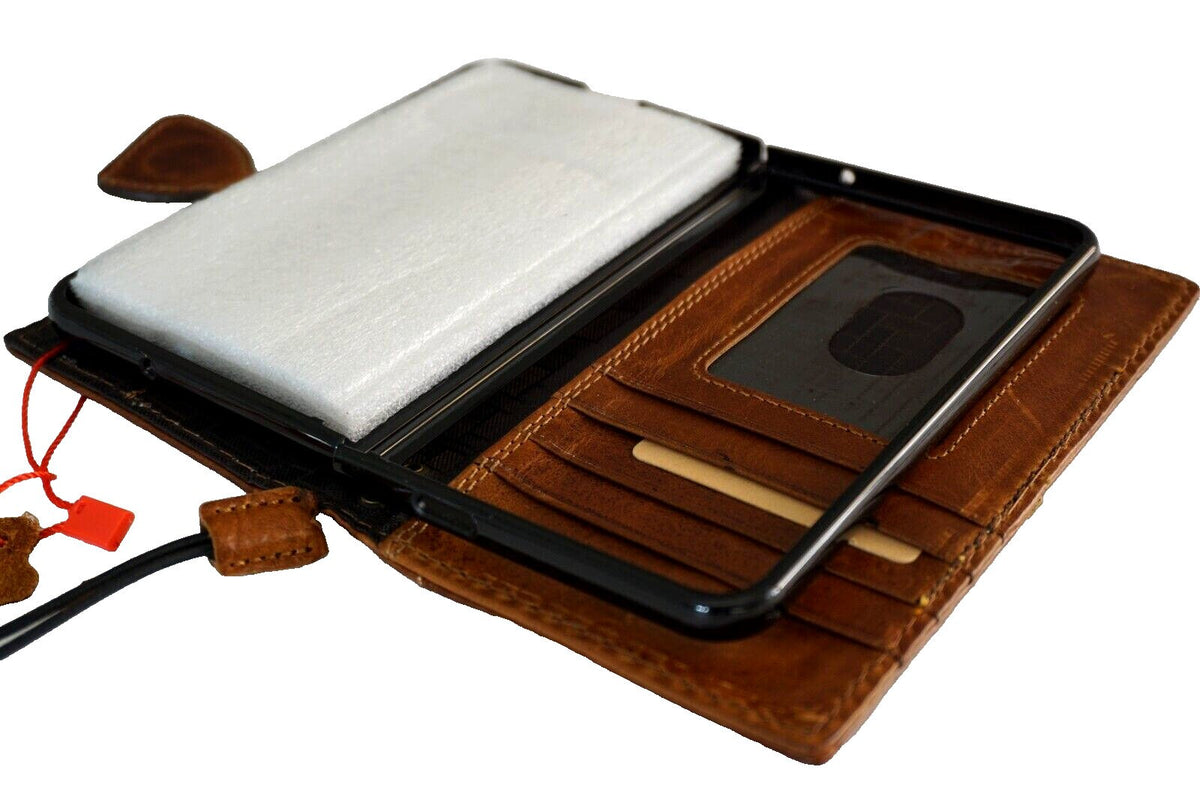 Handmade Leather Wallet Phone Case: Jesus Cross Design