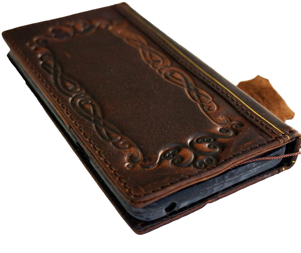 Handmade Leather Book Wallet Case for Galaxy S20 S21 S22 S23 S24 Ultra