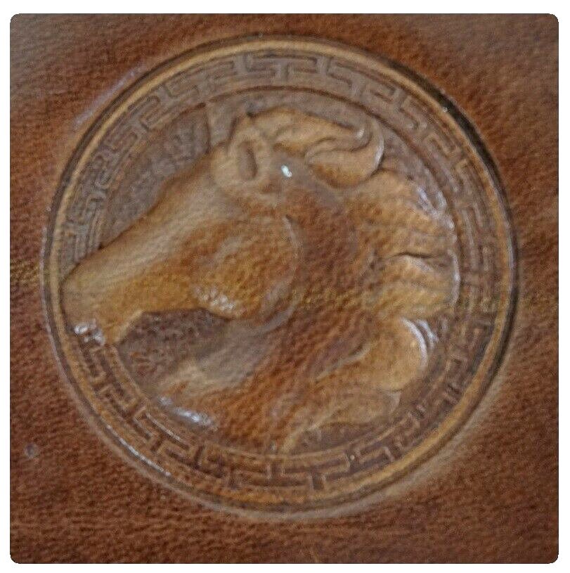 Handmade Leather Galaxy Phone Wallet: Horse Art Design