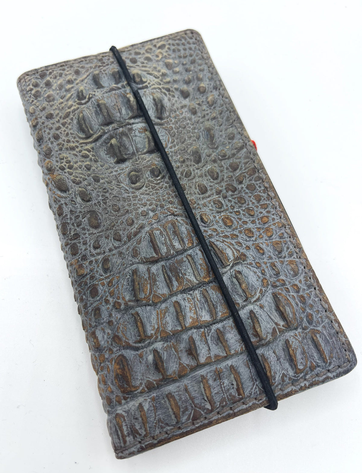 Genuine Leather Wallet Case for Galaxy: Crocodile Art Cover