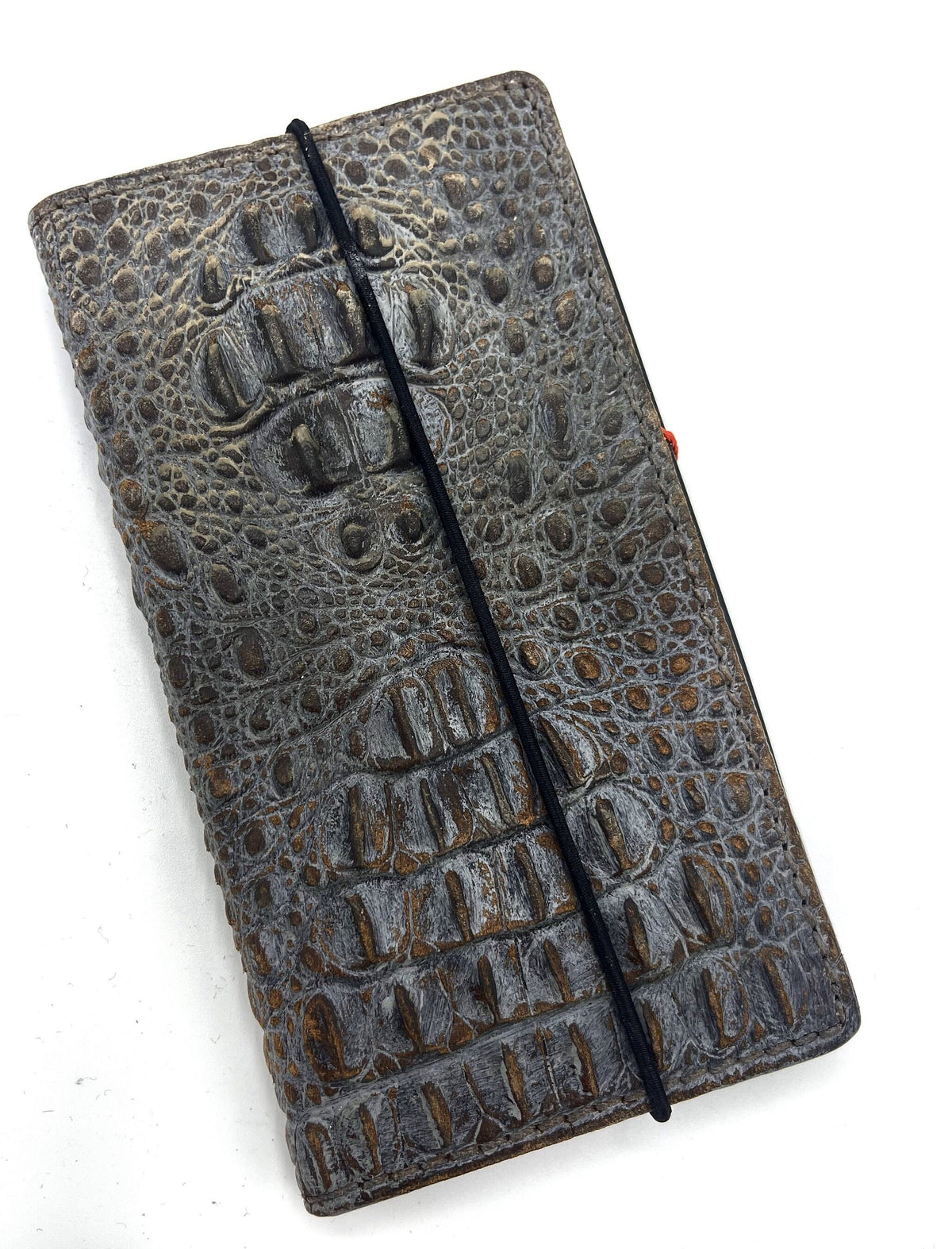 Genuine Leather Wallet Case for Galaxy: Crocodile Art Cover
