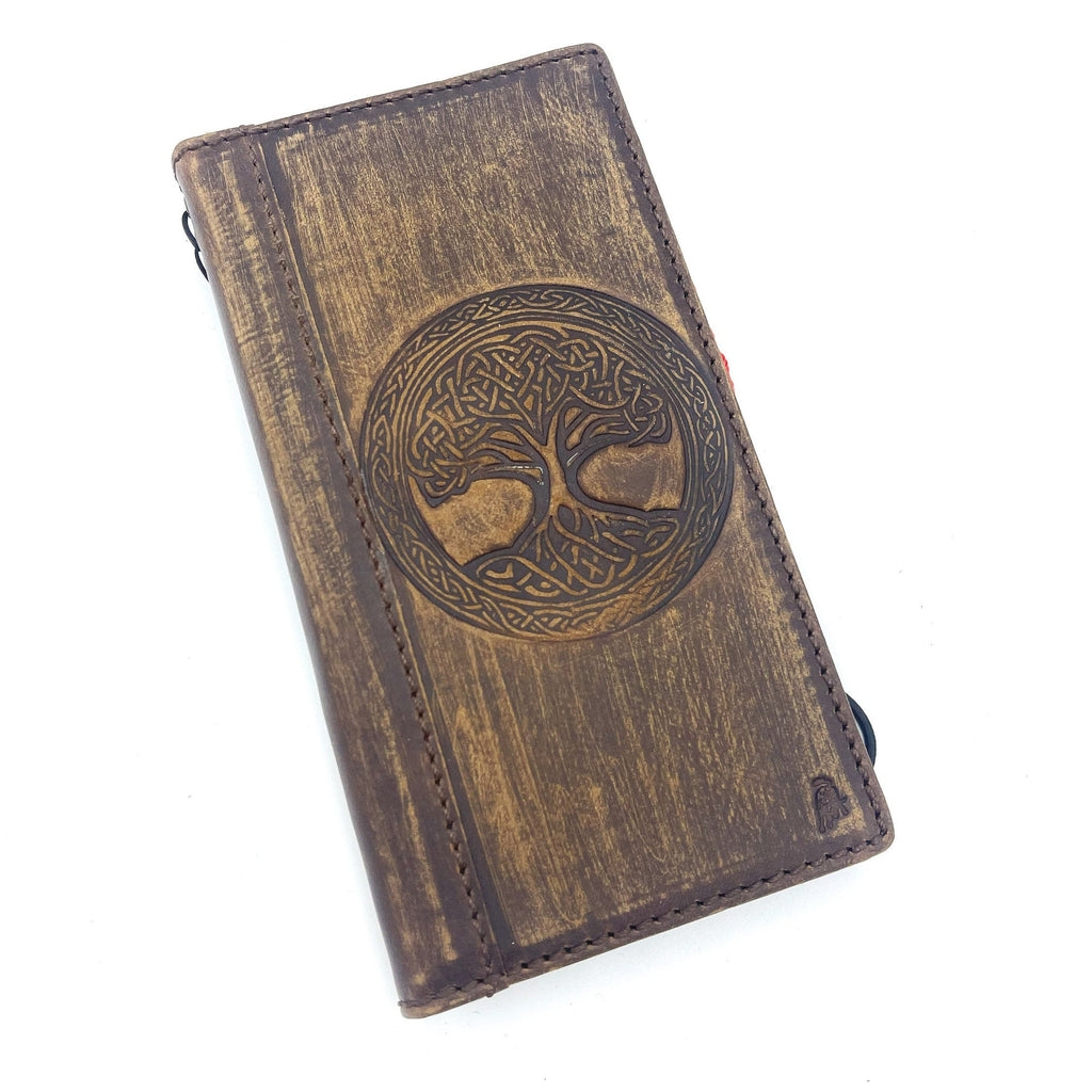 Embossed Tree of Life Leather Galaxy Wallet Case