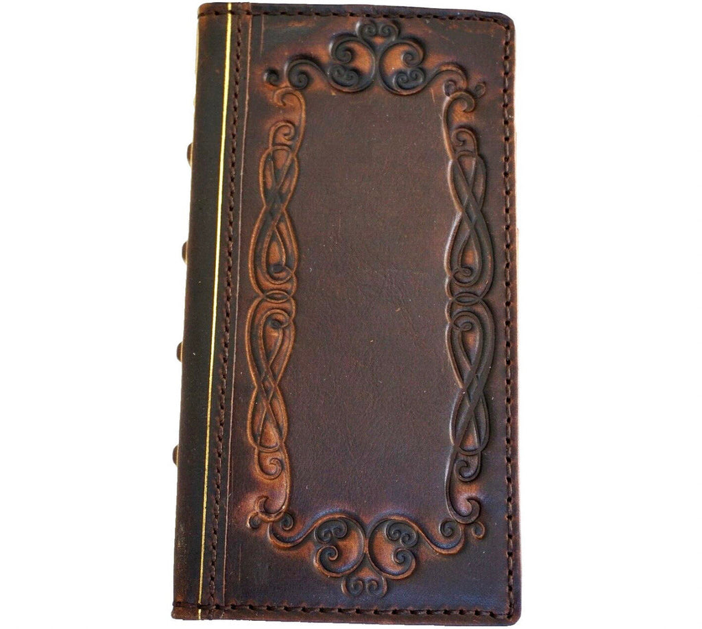 Handmade Leather Galaxy Z Fold Wallet Case: Art Design Cover