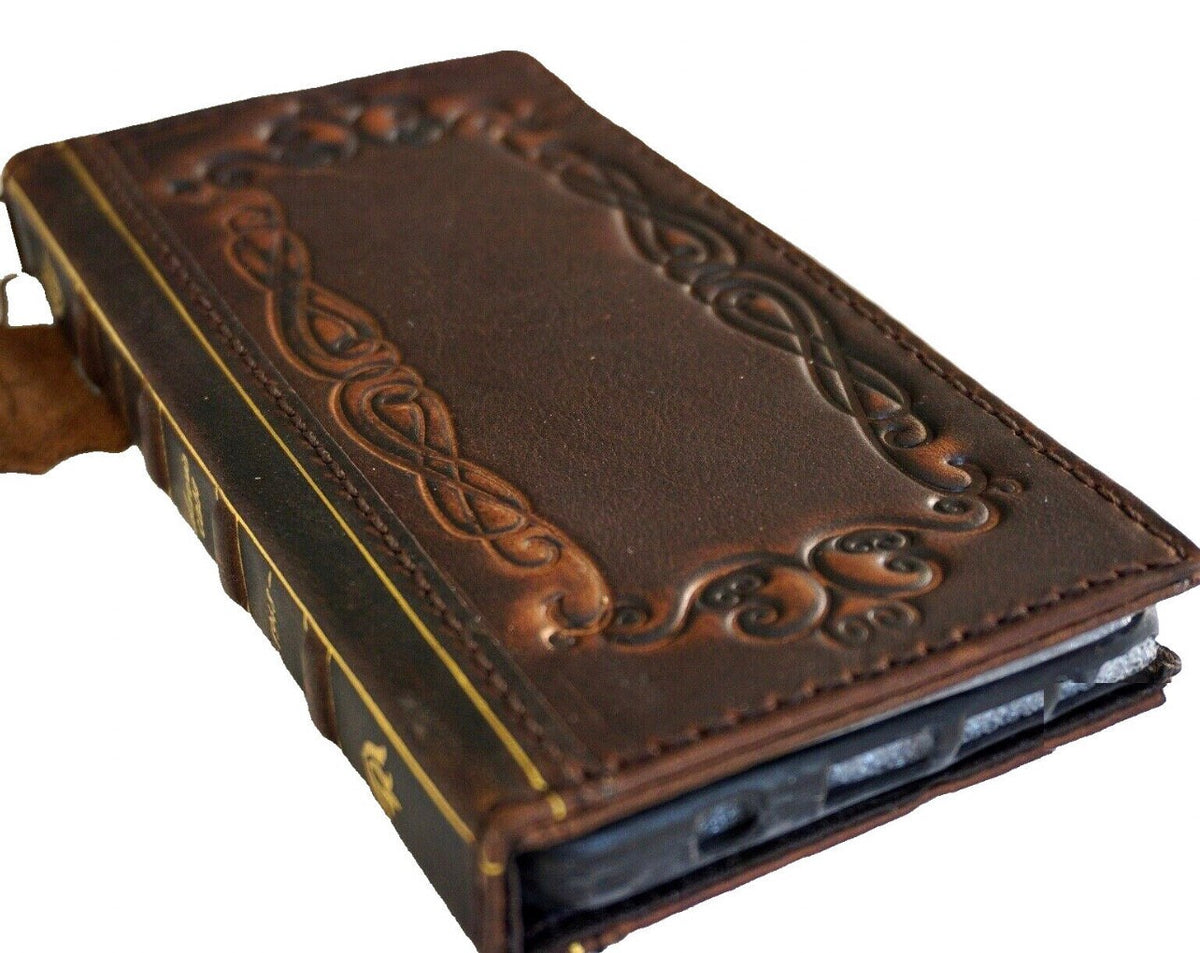 Handmade Leather Galaxy Z Fold Wallet Case: Art Design Cover