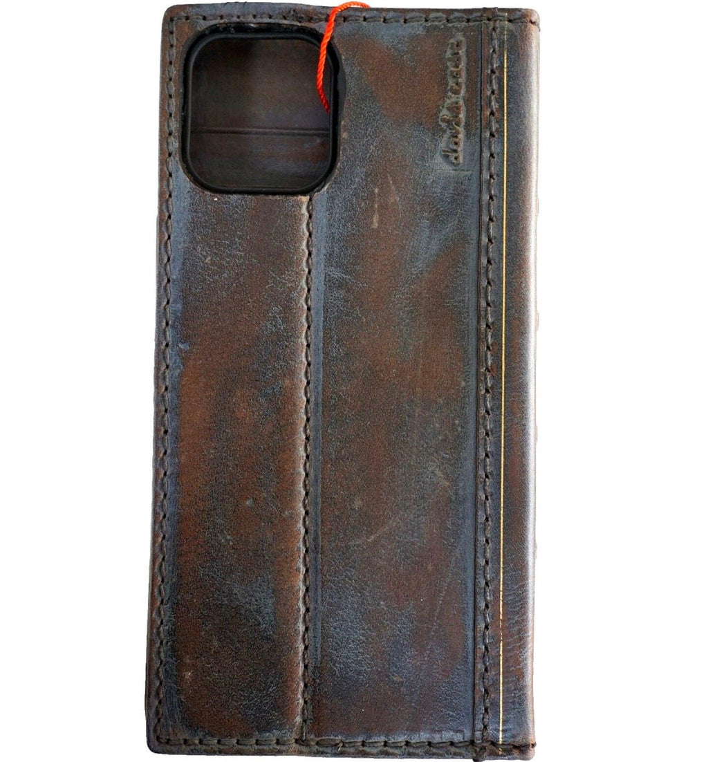 Genuine Leather fo OnePlus 12 12R Case Wallet Handmade Wireless Luxury oiled Ar