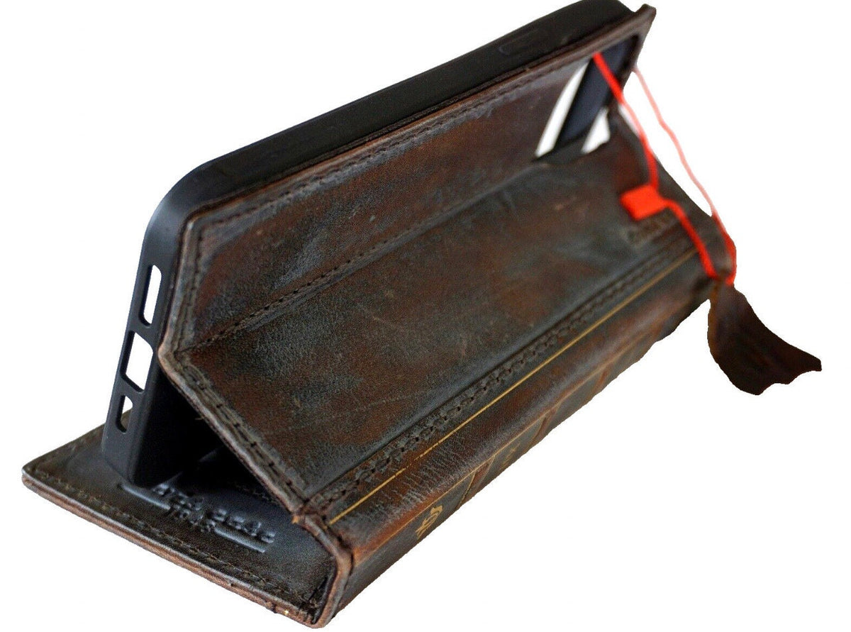 Genuine Leather fo OnePlus 12 12R Case Wallet Handmade Wireless Luxury oiled Ar