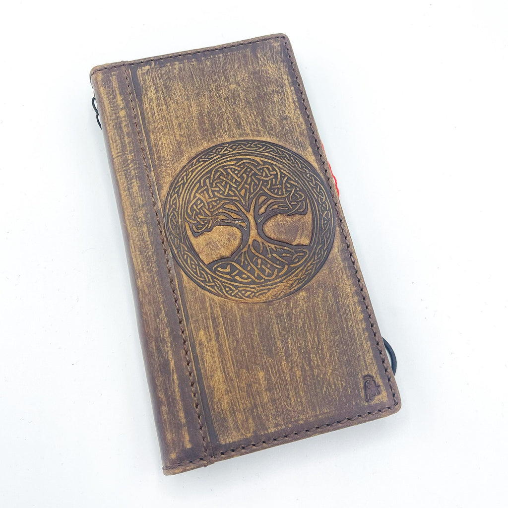 Embossed Tree of Life Leather Galaxy Wallet Case