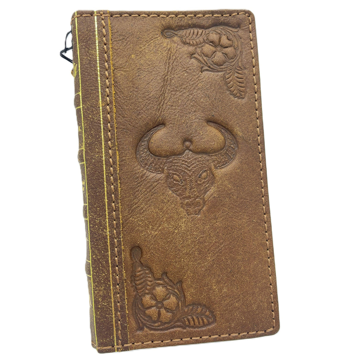 Vintage Leather Wallet Case for Google Pixel: Embossed Card Slots