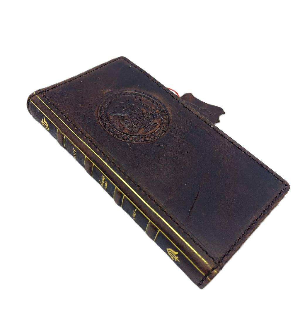 Handmade Leather Wallet Case for Galaxy Z Fold: Art Book Cover