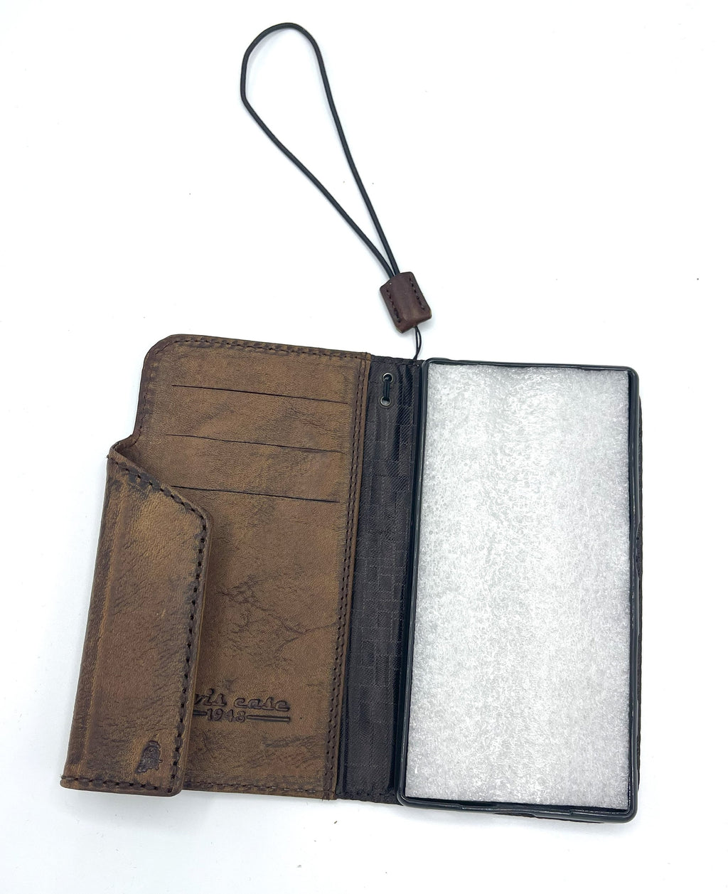 Vintage Leather Wallet Case for Google Pixel with Bull Art