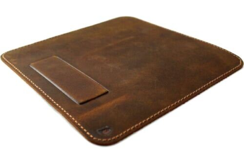 Genuine Handmade  Leather Mouse Pad Handcrafted soft Vintage Art