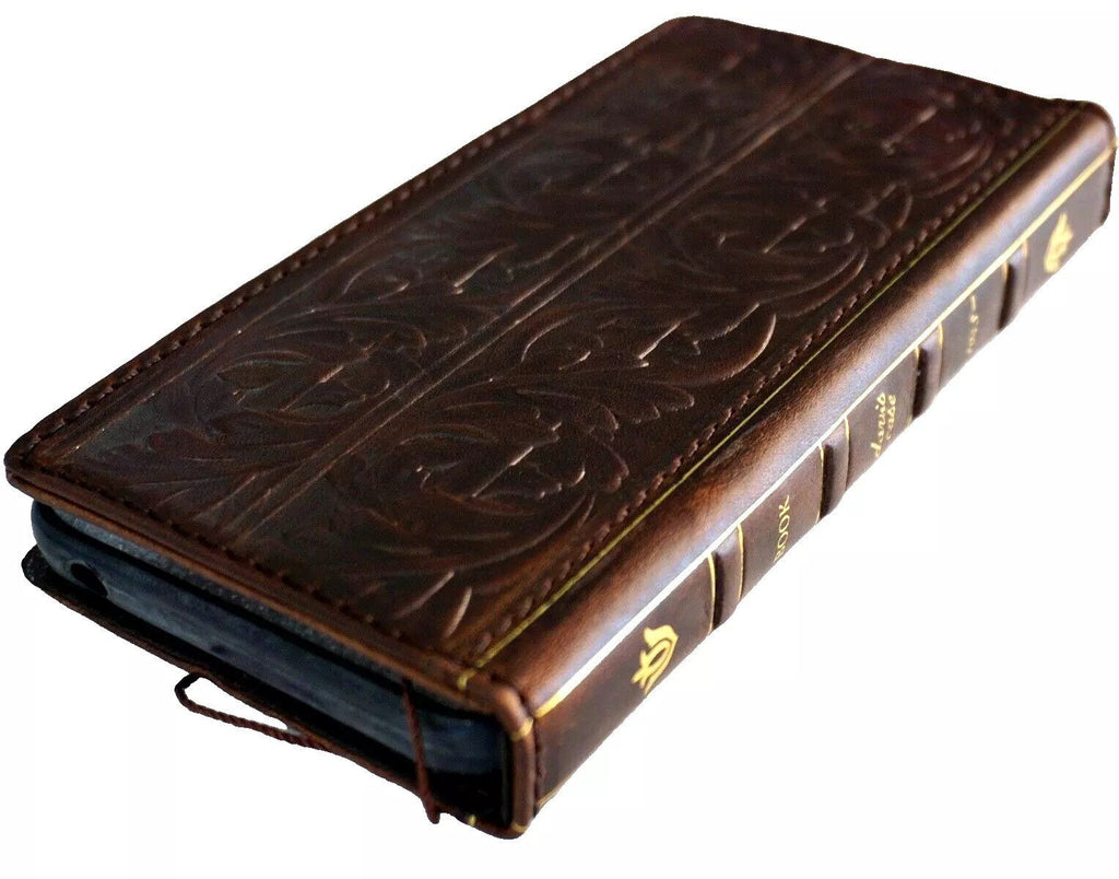 Vintage Style Leather iPhone Wallet Case: Book Cover with Card Slots