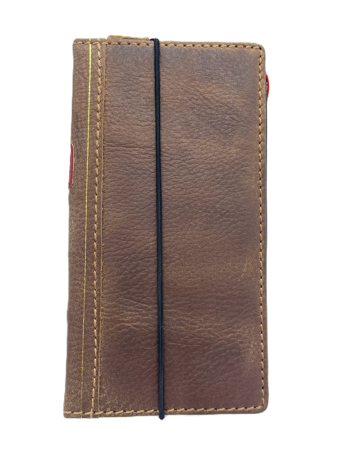 Genuine Leather iPhone Wallet Case: Vintage Book Style, ID Window