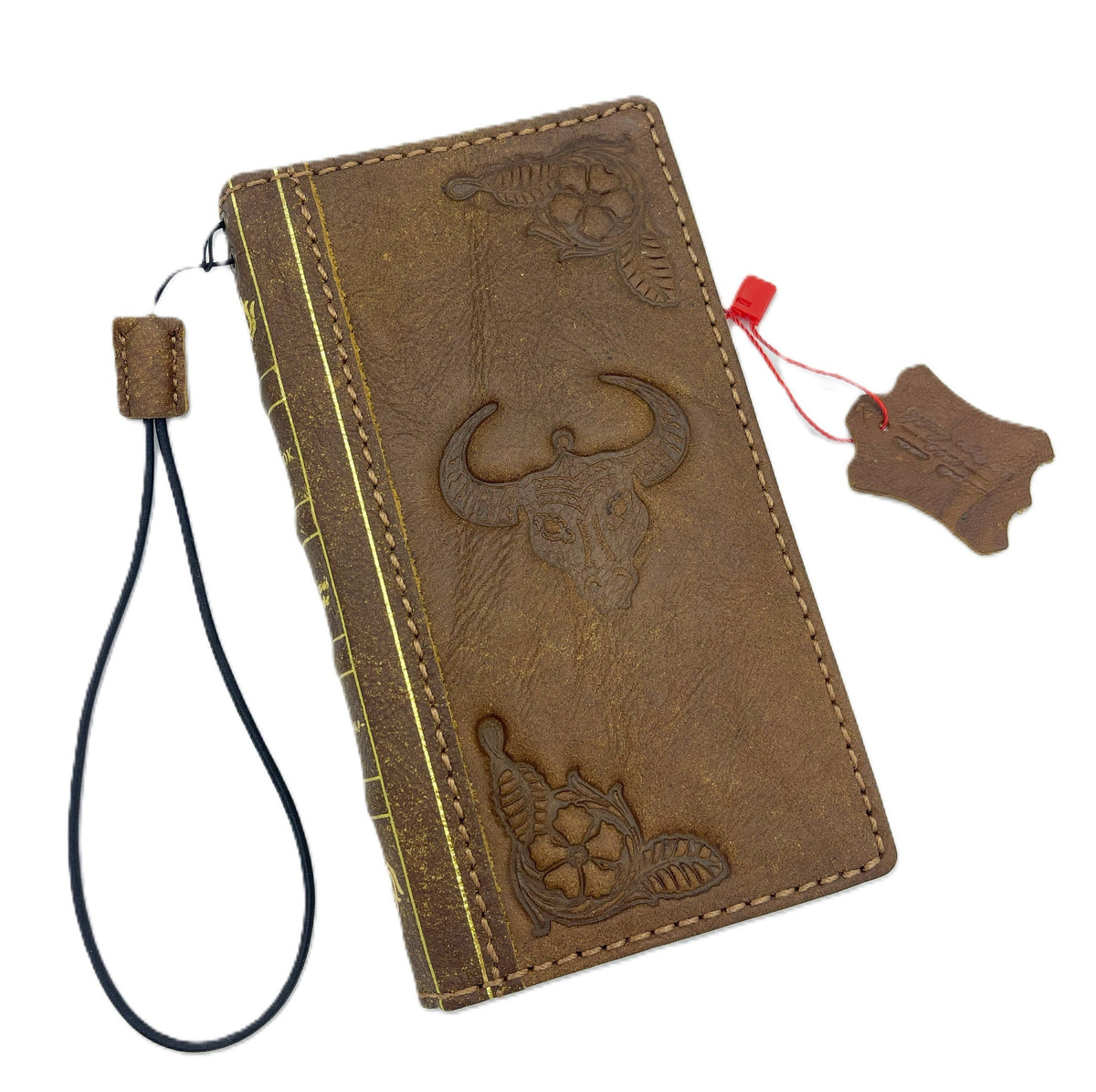 Vintage Leather Wallet Case for Google Pixel: Embossed Card Slots