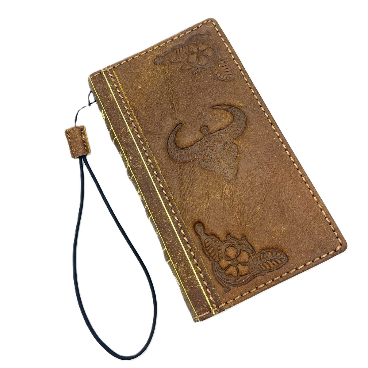Vintage Leather Wallet Case for Google Pixel: Embossed Card Slots