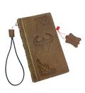 Vintage Leather Wallet Case for Galaxy: Bull Design