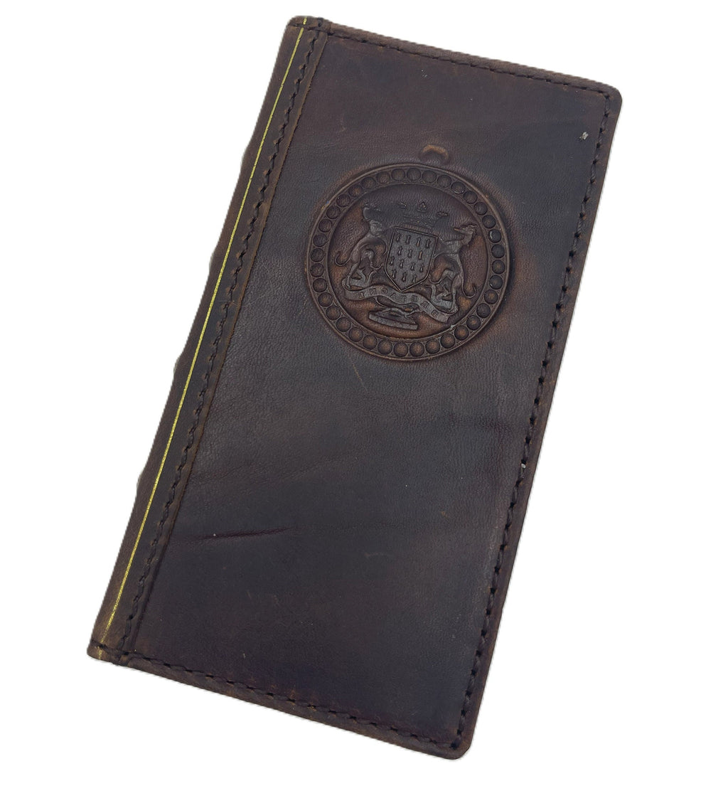Handmade Leather iPhone Wallet Case: Vintage Cross Art