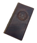 Handmade Leather iPhone Wallet Case: Vintage Cross Art