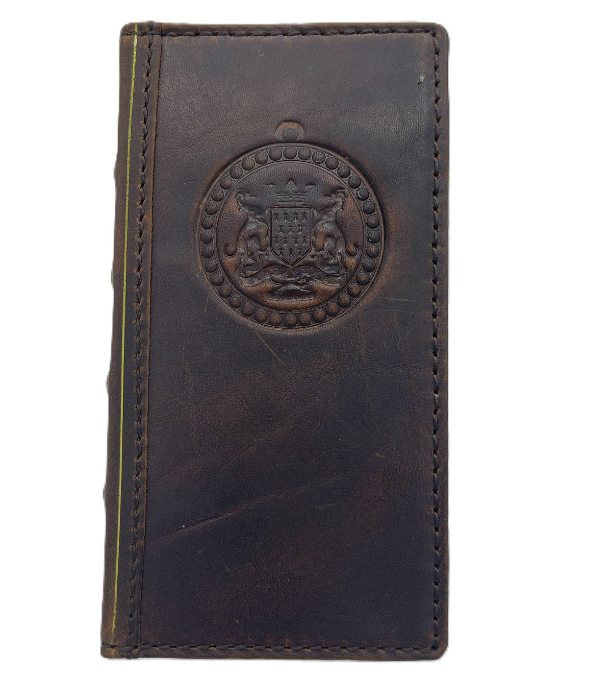 Vintage Leather Wallet Case for Google Pixel: Stamped Art Cover