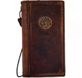Handmade Leather Wallet Case: Oppo Find N3, Reno 12 Pro, Tree Design