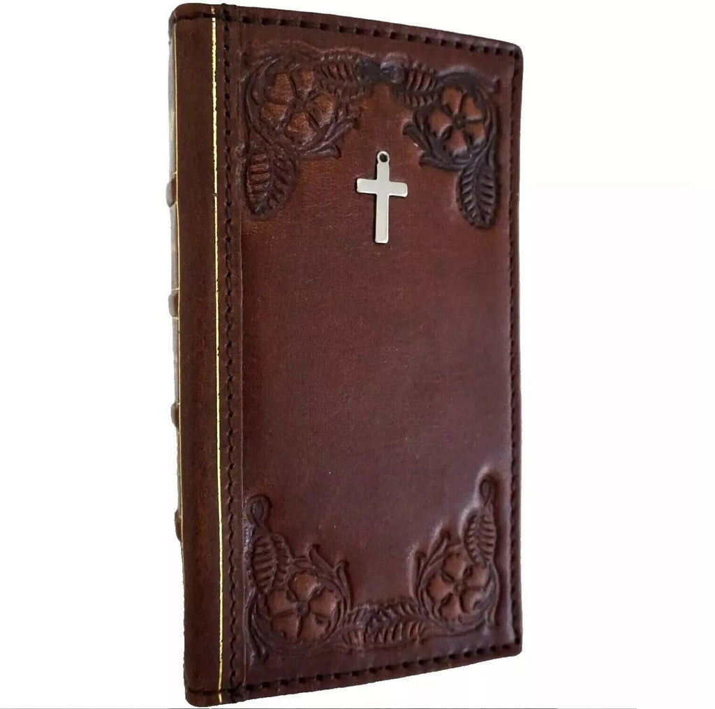 Handmade Leather Wallet Book Case for Vivo X Fold 3 Pro: Jesus Cross Art