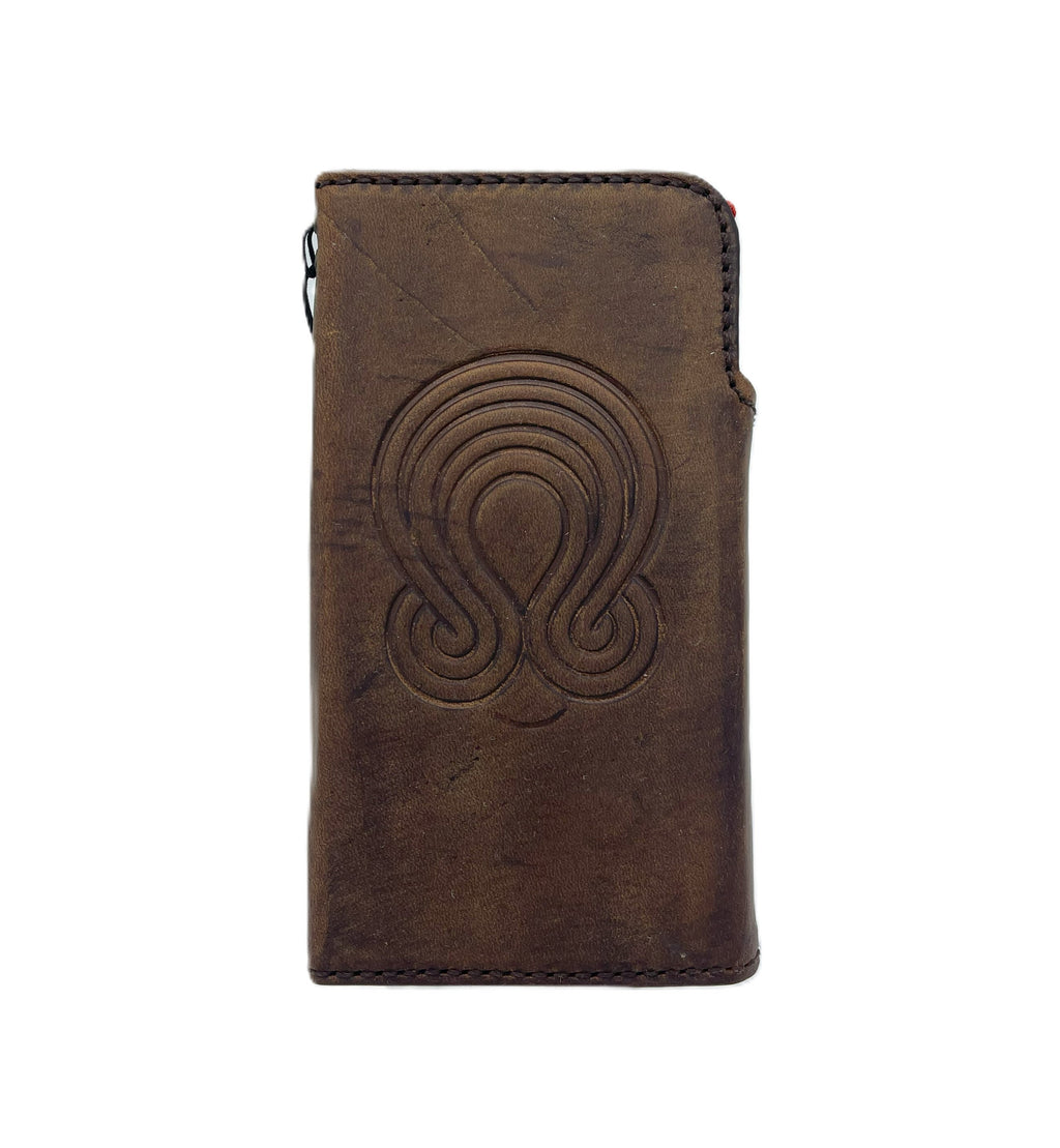 Handmade Leather Wallet Case for Google Pixel: Vintage Art Stamping