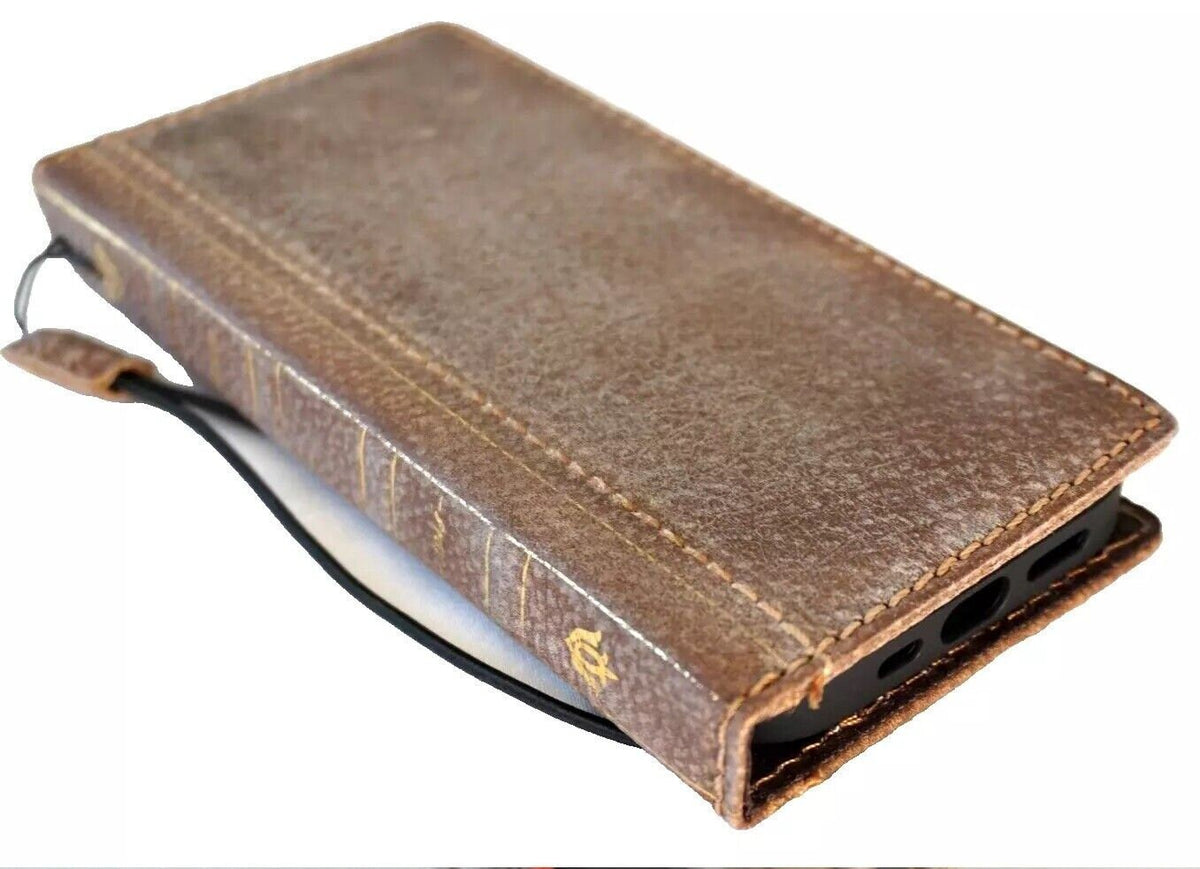 Handmade Leather OnePlus Open Wallet Case: Luxury Book Design