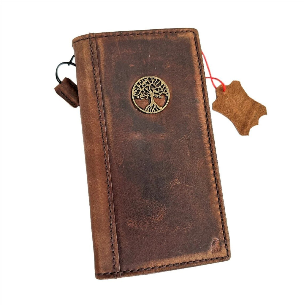 Tree Of Life Leather iPhone Wallet Case: Vintage Book Style Cover