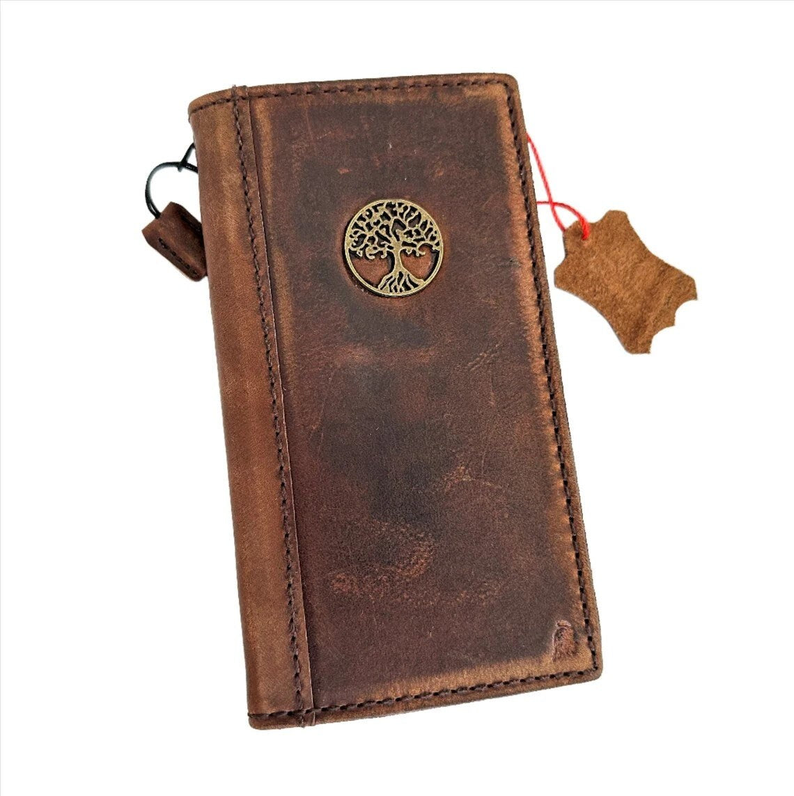 Tree Of Life Leather iPhone Wallet Case: Vintage Book Style Cover