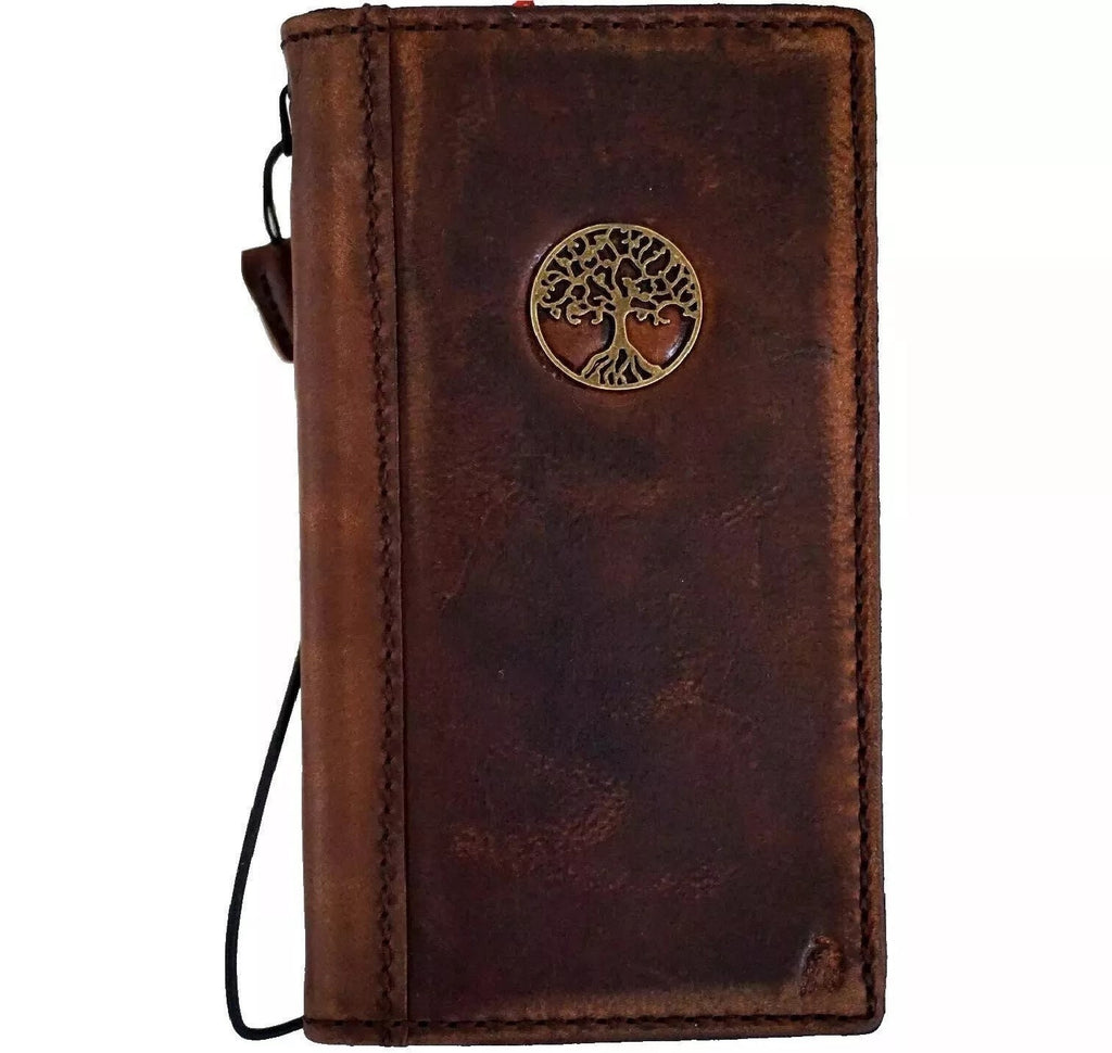 Handmade Leather Galaxy Z Fold Wallet Case: Tree Of Life Design