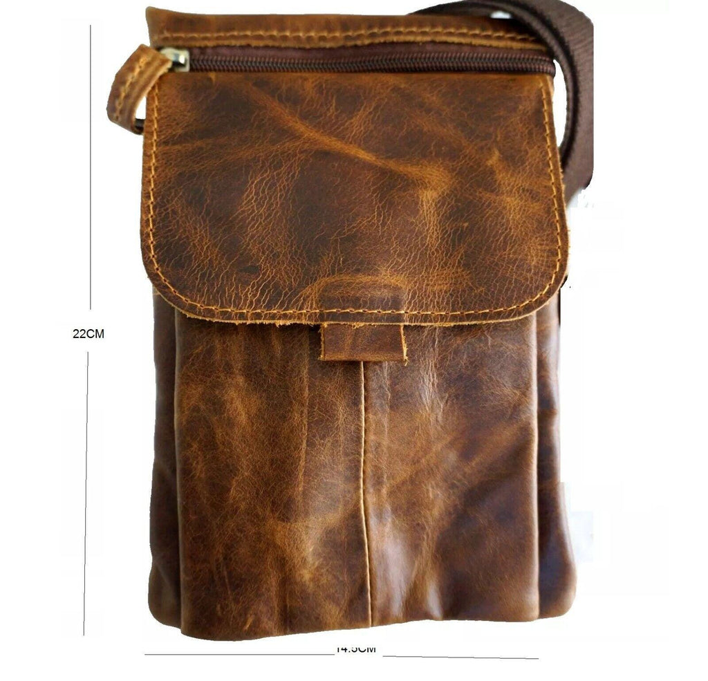 Handmade Leather Crossbody Bag: Vintage Shoulder Phone Case