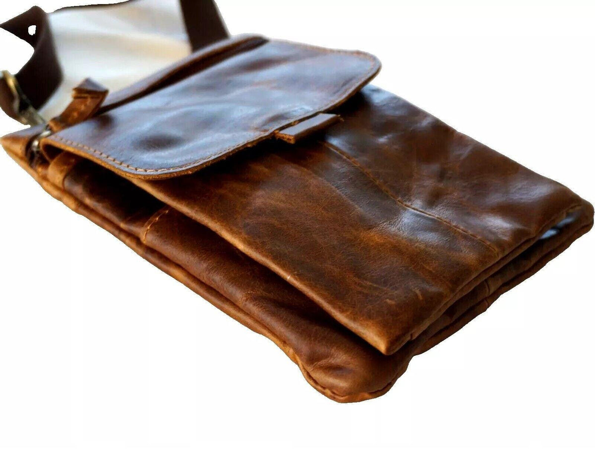 Handmade Leather Crossbody Bag: Vintage Shoulder Phone Case
