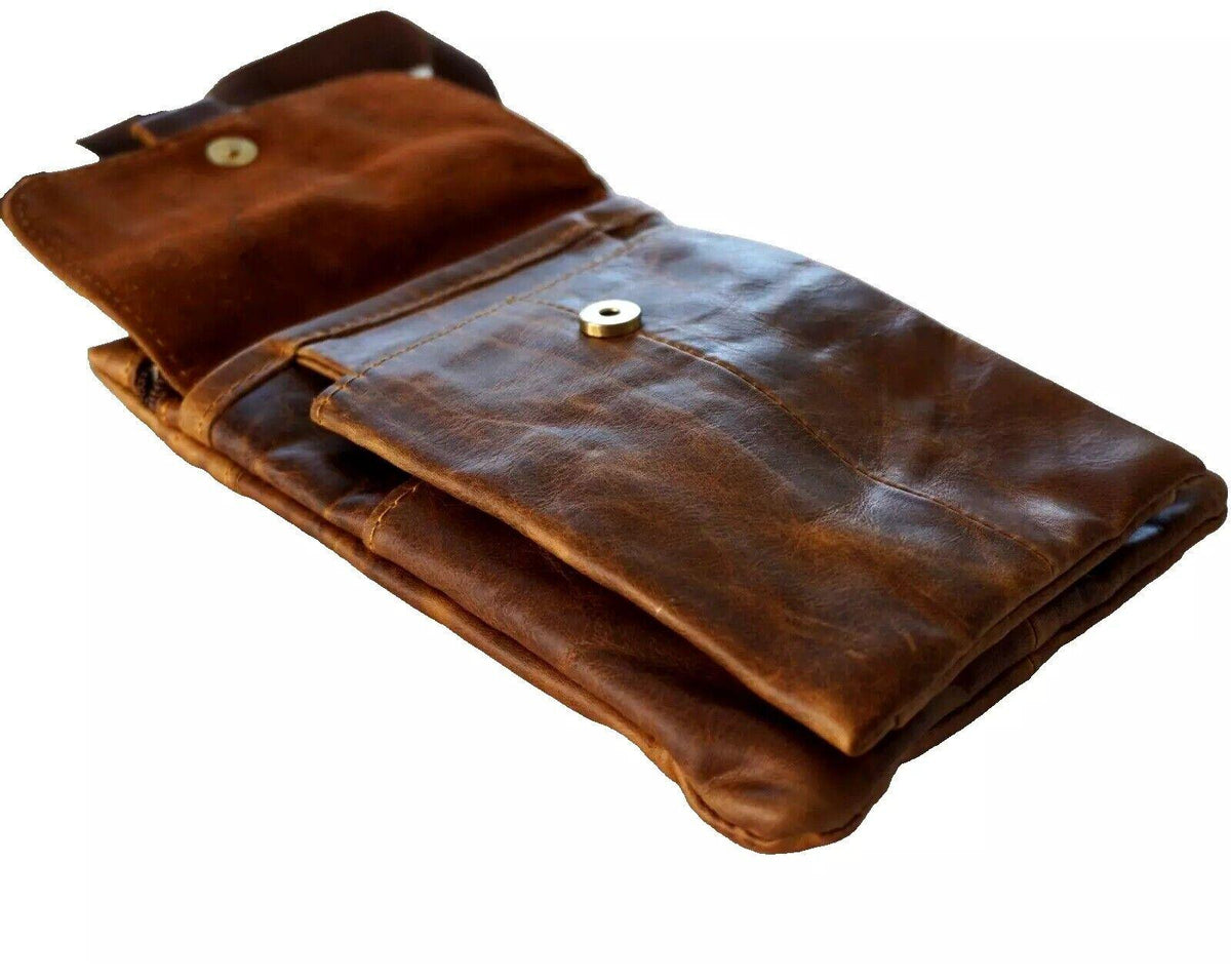 Handmade Leather Crossbody Bag: Vintage Phone Satchel