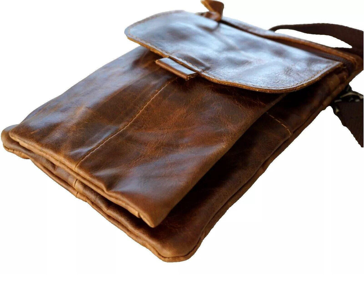 Handmade Leather Crossbody Bag: Vintage Shoulder Phone Case